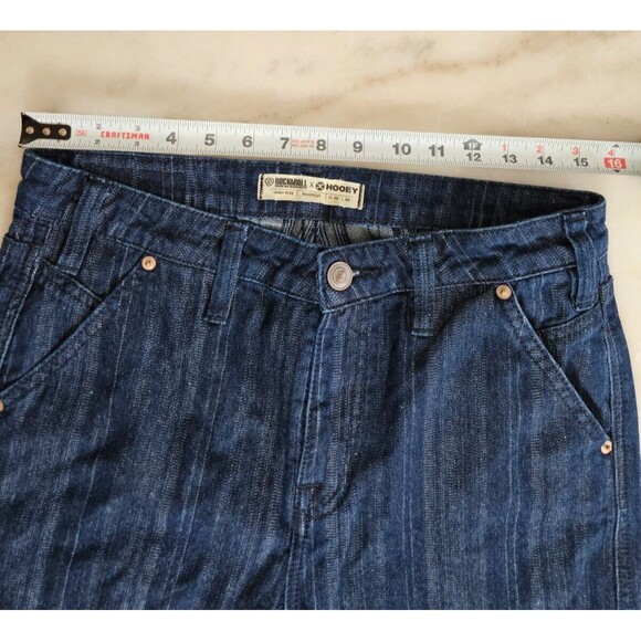 ROCK&ROLL HOOEY Women's Stripes High Rise BootCut Leg Blue Jeans, W 29, L 30 - Picture 4 of 10